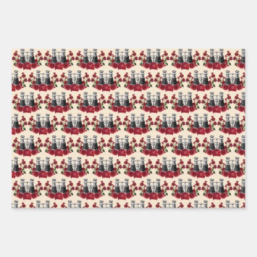 Steampunk Red Binocles Pet Kerstmis Inpakpapier Vel (Voorkant 3)