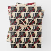 Steampunk Red Binocles Pet Kerstmis Inpakpapier Vel (In situ)