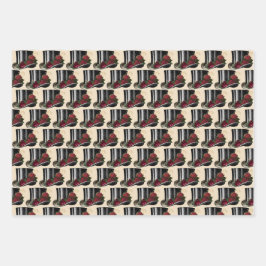 Steampunk Red Binocles Pet Kerstmis Inpakpapier Vel