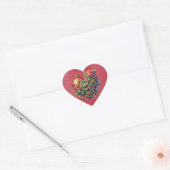 Steampunk Red Blue en Gold Heart Hart Sticker (Envelop)