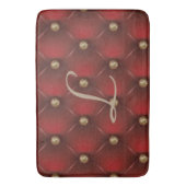 Steampunk Red Cushion Pattern Gold Gears Badmat (Voorkant Verticaal)