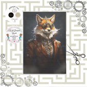 Steampunk Red Fox Uniform Decoupage Tissuepapier