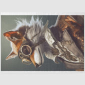 Steampunk Red Fox Victoriaans Stijl Decoupage Tissuepapier (Voorkant)