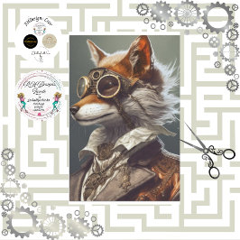 Steampunk Red Fox Victoriaans Stijl Decoupage Tissuepapier