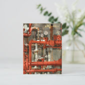 Steampunk - Red pipe headache Briefkaart (Staand voorkant)