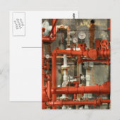 Steampunk - Red pipe headache Briefkaart (Voorkant / Achterkant)