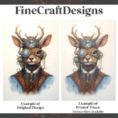 Steampunk Reindeer Gears Goggles Vest D8 Decoupage Tissuepapier