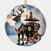 Steampunk Reindeer Keramisch Ornament (Voorkant)