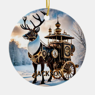 Steampunk Reindeer Keramisch Ornament
