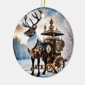 Steampunk Reindeer Keramisch Ornament (Links)