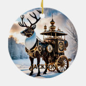 Steampunk Reindeer Keramisch Ornament (Achterkant)