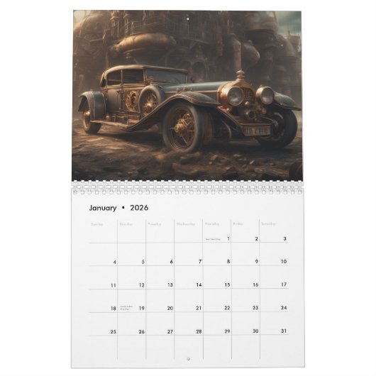 Steampunk Reiskalender Kalender (Jan 2026)