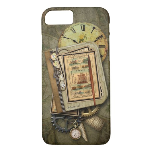  Steampunk Reizen iPhone 7 hoesje (Achterkant)