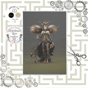Steampunk Reizende Fairy Decoupage Tissuepapier