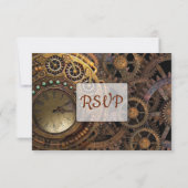 Steampunk Renaissance Bruiloft RSVP-kaart RSVP Kaartje (Achterkant)