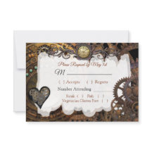 Steampunk Renaissance Bruiloft RSVP-kaart