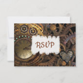 Steampunk Renaissance Bruiloft RSVP-kaart RSVP Kaartje (Achterkant)