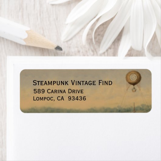 Steampunk Retouradres Label (Insitu)