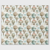  Steampunk Retro Ballonnen Cadeaupapier (Vlak)