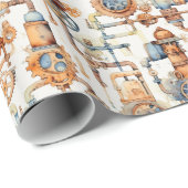 Steampunk Retro  Cadeaupapier (Rol Hoek)