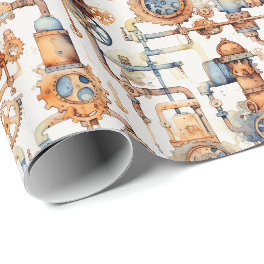 Steampunk Retro  Cadeaupapier (Rol Hoek)