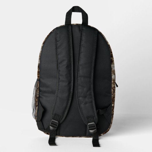 Steampunk Retro Cogwheels Bedrukte Rugzak (Achterkant)