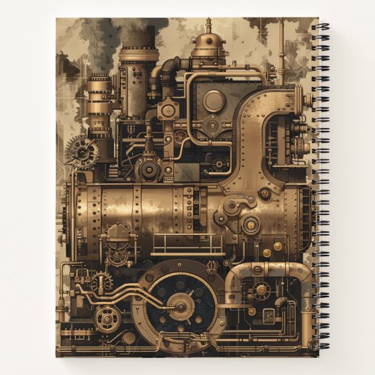 Steampunk Retro Notitieboek (Achterkant)