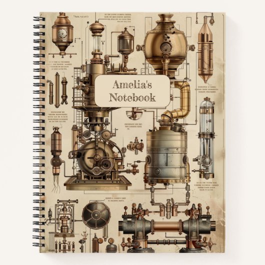 Steampunk Retro Notitieboek (Voorkant)