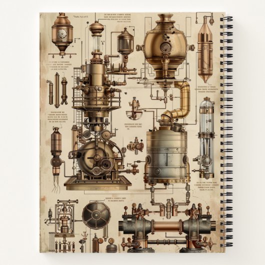 Steampunk Retro Notitieboek (Achterkant)