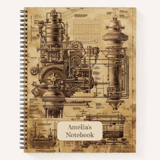 Steampunk Retro Notitieboek (Voorkant)