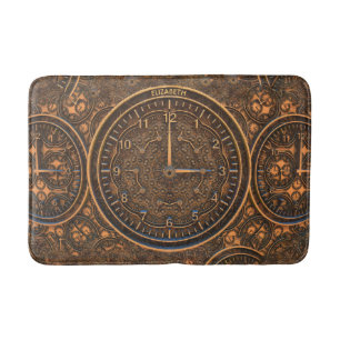 Steampunk Retro Rusty Art Deco Clock Badmat