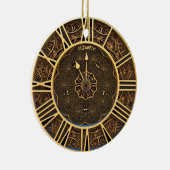 Steampunk Retro  Rusty Art Deco Clock Keramisch Ornament (Rechts)
