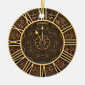 Steampunk Retro  Rusty Art Deco Clock Keramisch Ornament (Voorkant)