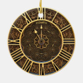 Steampunk Retro  Rusty Art Deco Clock Keramisch Ornament (Achterkant)