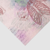 Steampunk Ribcages en Wings op Roze ontkoppeling Tissuepapier (Detail)