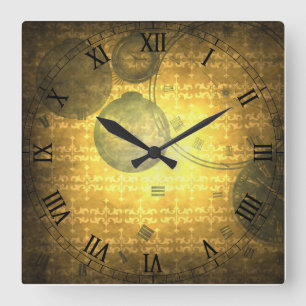  SteamPunk Roaman Numeriek Afdrukklok Vierkante Klok