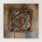 Steampunk Robijnen En Dolken Krijger Valentijn Legpuzzel (Horizontaal)