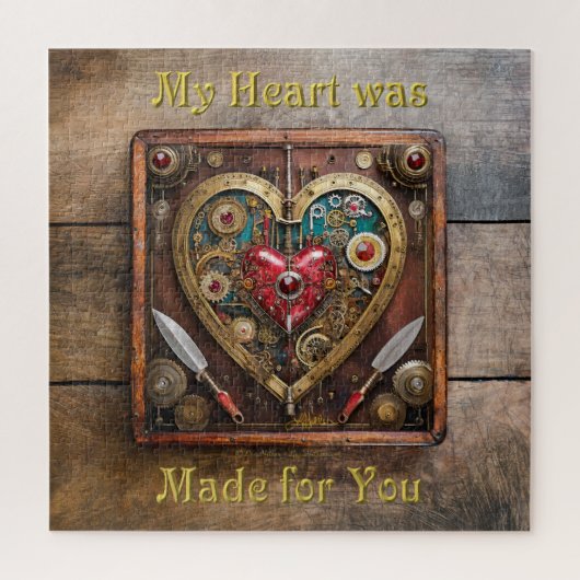 Steampunk Robijnen En Dolken Krijger Valentijn Legpuzzel (Verticaal)