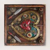 Steampunk Robijnen En Dolken Krijger Valentijn Legpuzzel (Horizontaal)