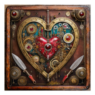 Steampunk Robijnen En Dolken Krijger Valentijn Perfect Poster