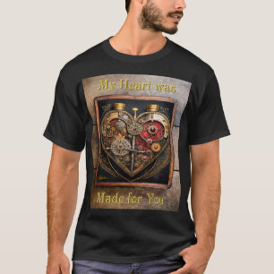 Steampunk Robijnen En Tandwielen Donker Hart  T-shirt
