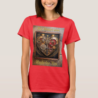 Steampunk Robijnen En Tandwielen Donker Hart T-shirt