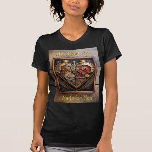 Steampunk Robijnen En Tandwielen Donker Hart T-shirt