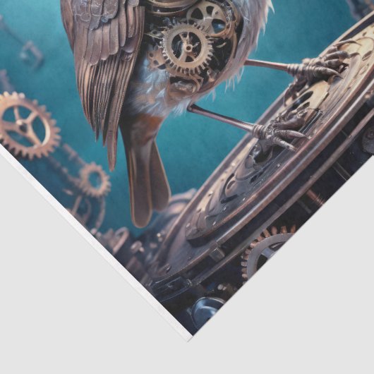 Steampunk Robin: Vleugels van Messing - Decoupage Tissuepapier (Detail)