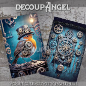 Steampunk Robin: Vleugels van Messing - Decoupage Tissuepapier