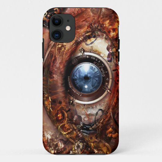 steampunk robot eye iphone case (Achterkant)