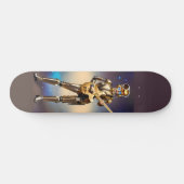 Steampunk Robot Girl met gitar Persoonlijk Skateboard (Horizontaal)
