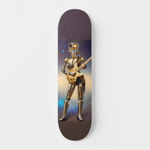 Steampunk Robot Girl met gitar Persoonlijk Skateboard