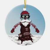 Steampunk Robot One Cool and Hip Santa Keramisch Ornament (Voorkant)