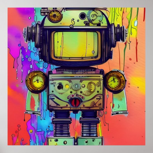 Steampunk robot poster (Voorkant)